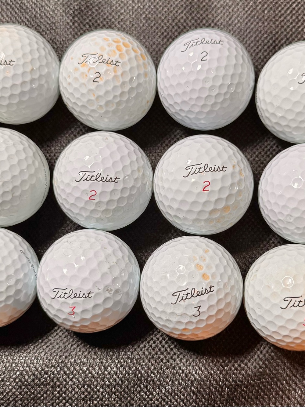 Titleist White Golf Balls with Red Numbering
